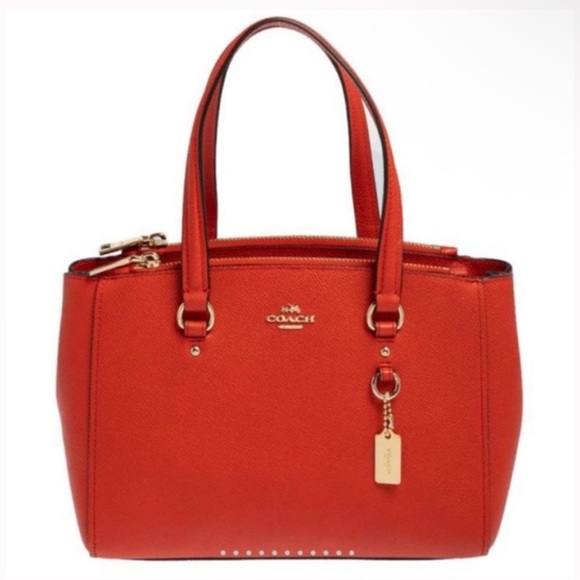 Like NEW Coach Cherry True Red Stanton Carryall Satchel Bag - Picture 7 of 14